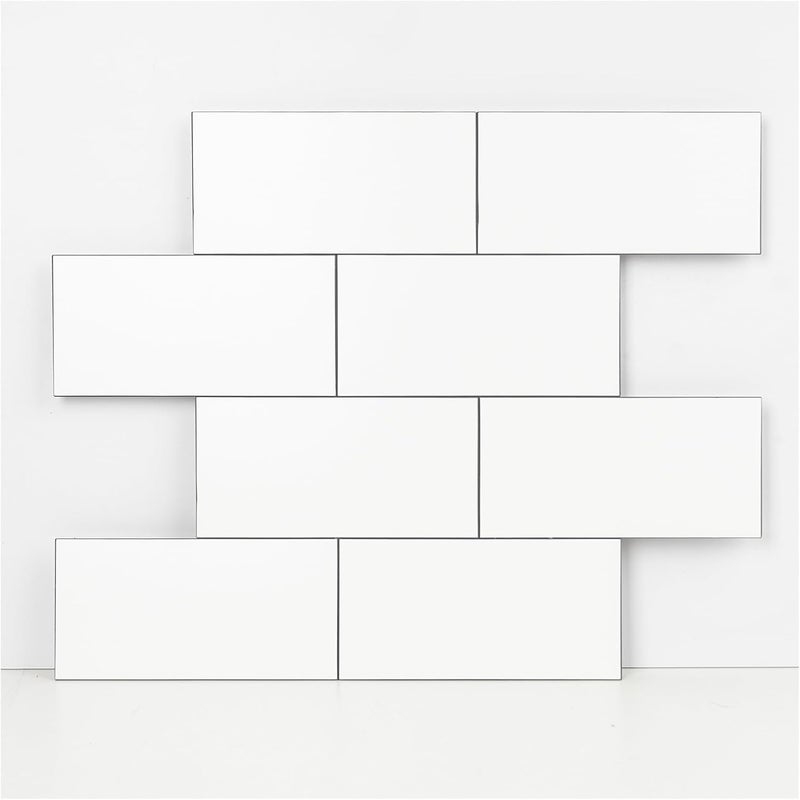 OYASIMI 10- Sheet Polished White Peel and Stick Backsplash, 12’’Luxury PVC Ceramic Look Self Stick Subway Tiles, Waterproof Peel and Stick Wall Tiles for Kitchen and Bathrrom - Image 1